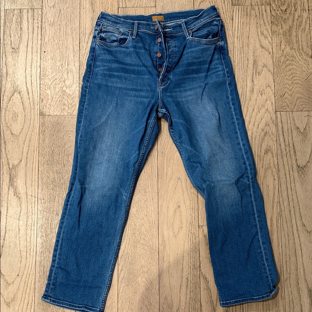 MOTHER Tomcat Blue Straight Leg Jeans 32